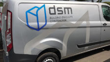 DSM Ltd building envelope contractor in Yorkshire proud to to show off our new vans and logo design